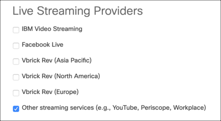 Fournisseurs de streaming en direct